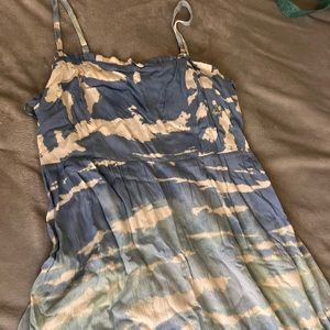 Denim tie dye maxi dress